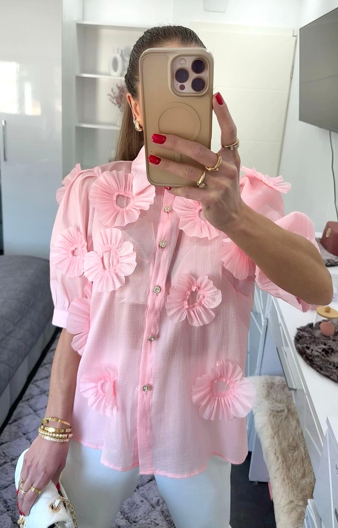 LUXURY FLORAL STATEMENT BLUSE