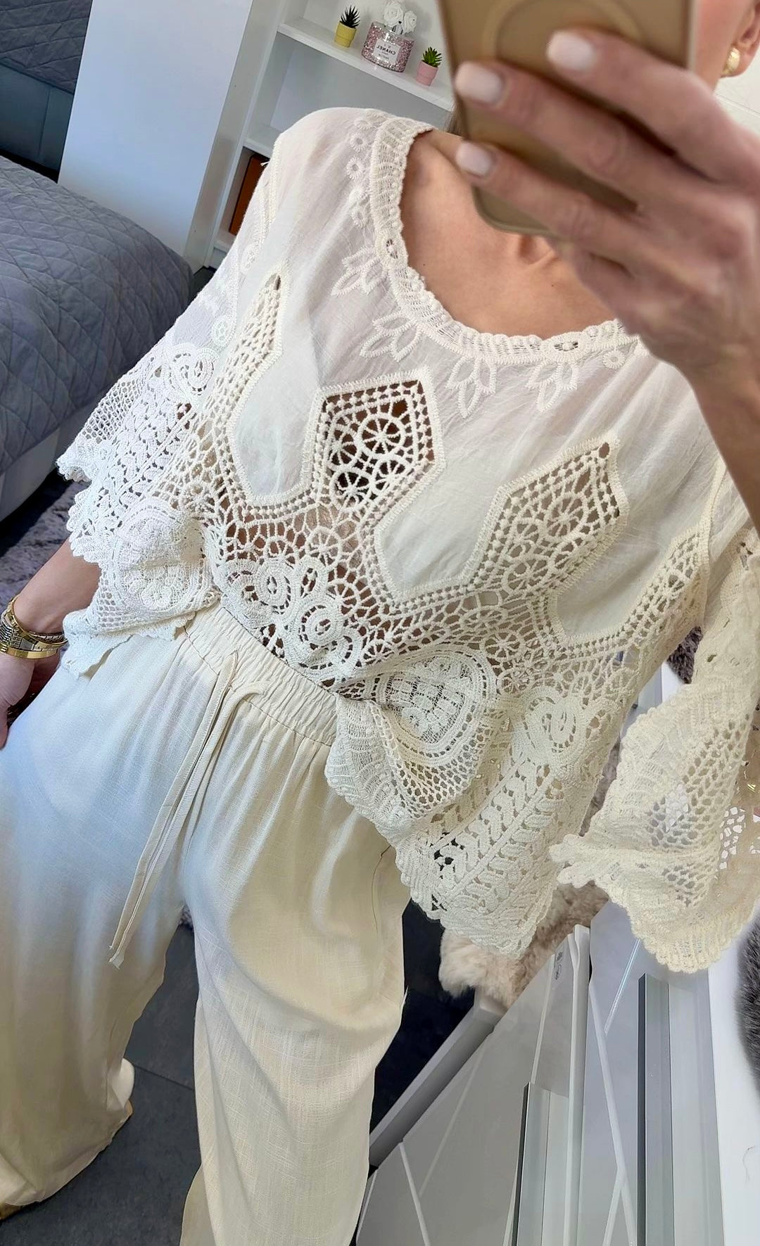BOHO CROCHET SPITZEN BLUSE