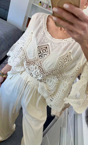 BOHO CROCHET SPITZEN BLUSE