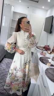 LUXURY FLORAL MIDIDRESS
