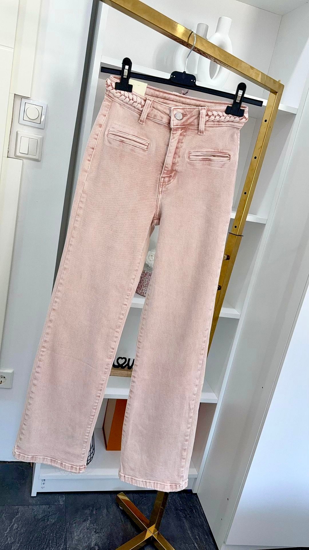 BLUSH PINK Straight Leg Jeans