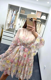ROSE FLOWER VOLANTKLEID