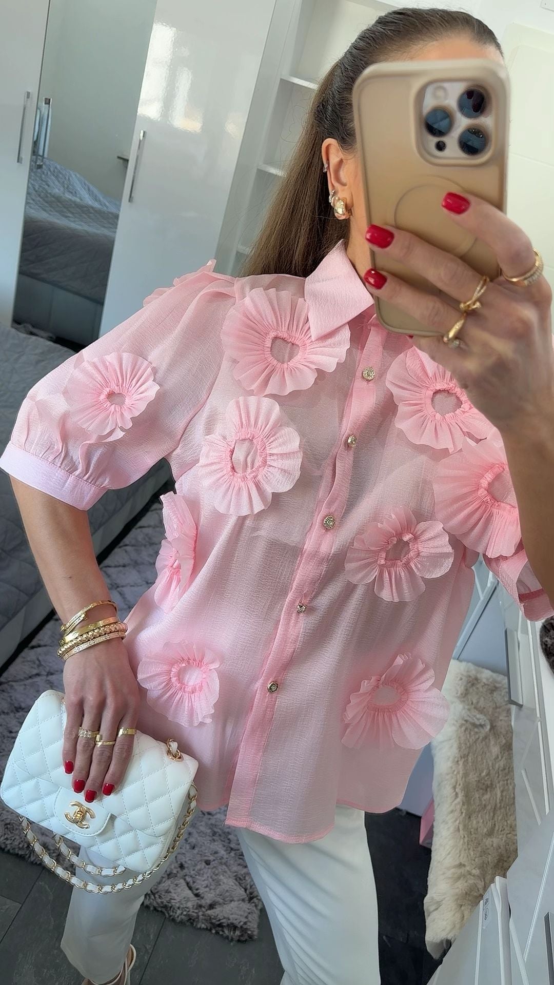 LUXURY FLORAL STATEMENT BLUSE