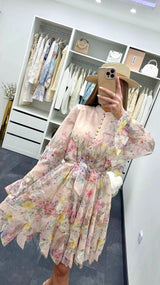 ROSE FLOWER VOLANTKLEID