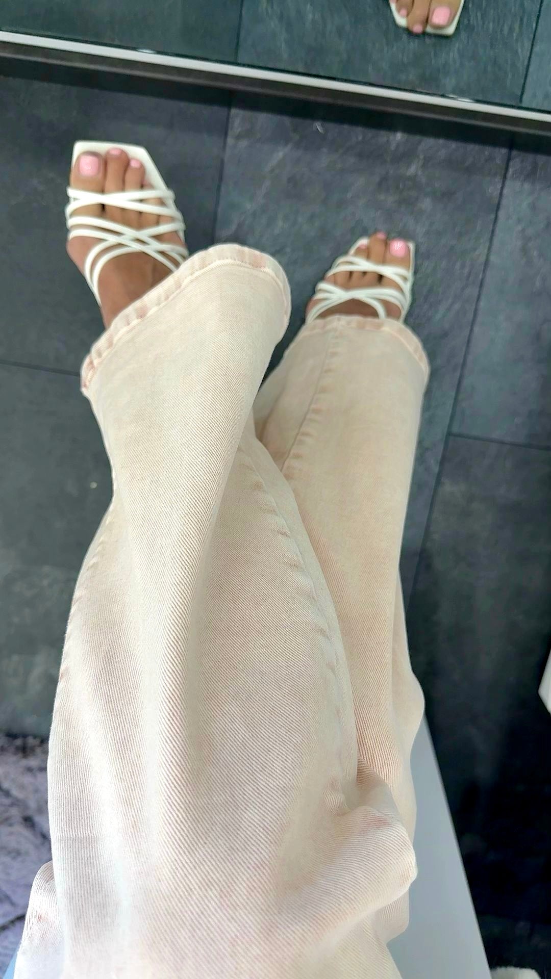 BLUSH PINK Straight Leg Jeans