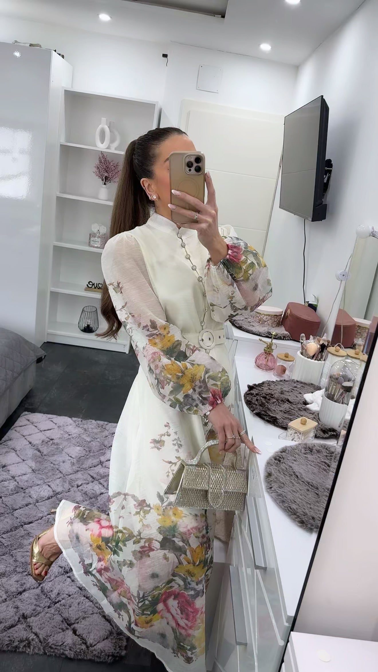 LUXURY FLORAL MIDIDRESS