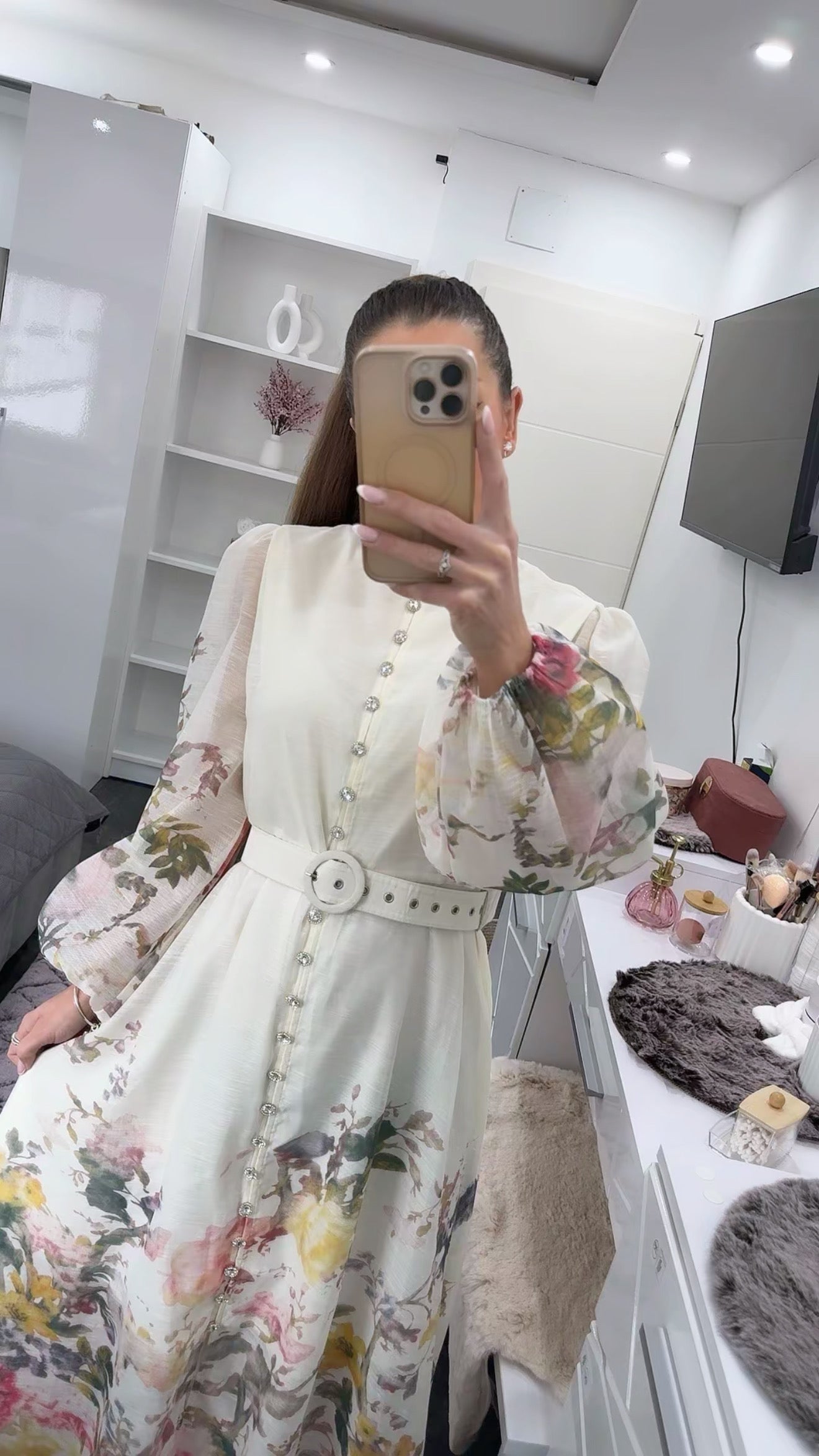 LUXURY FLORAL MIDIDRESS