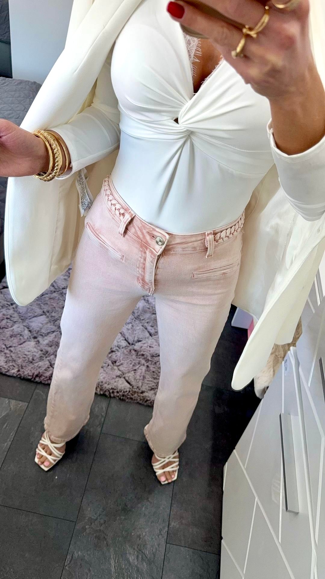 BLUSH PINK Straight Leg Jeans