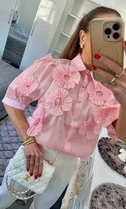 LUXURY FLORAL STATEMENT BLUSE