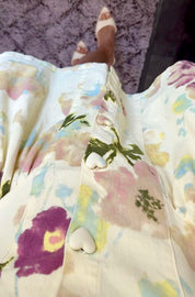 SLEEVELESS Floral Summer Jeanskleid