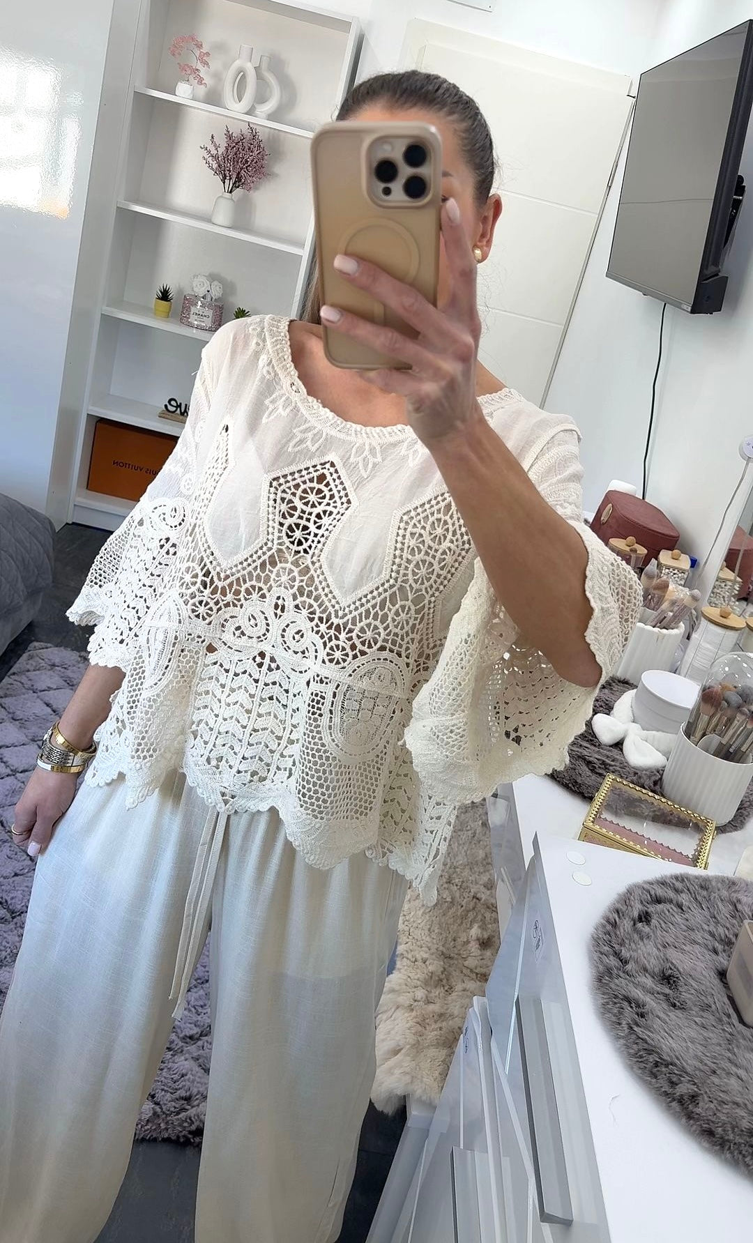 BOHO CROCHET SPITZEN BLUSE