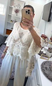 BOHO CROCHET SPITZEN BLUSE