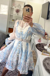 Kleid im Toile-de-Jouy-Stil