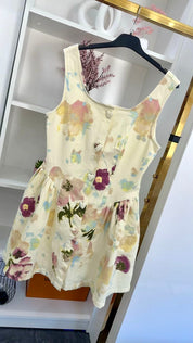 SLEEVELESS Floral Summer Jeanskleid
