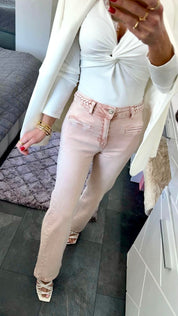 BLUSH PINK Straight Leg Jeans