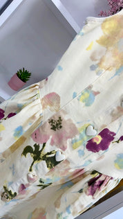 SLEEVELESS Floral Summer Jeanskleid