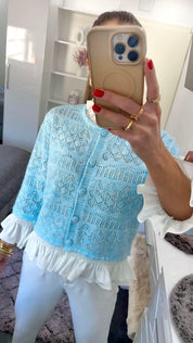 ROMANTIC RUFFLE KNIT JACKE