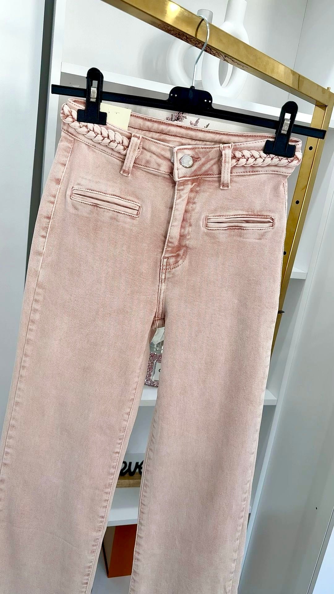 BLUSH PINK Straight Leg Jeans