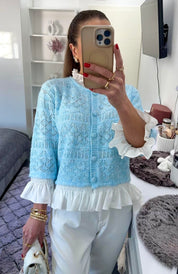 ROMANTIC RUFFLE KNIT JACKE