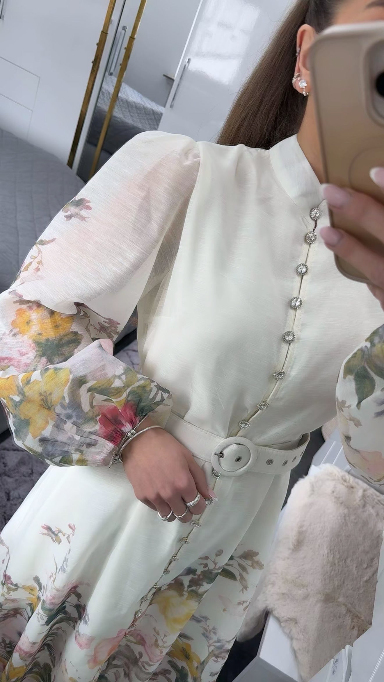 LUXURY FLORAL MIDIDRESS