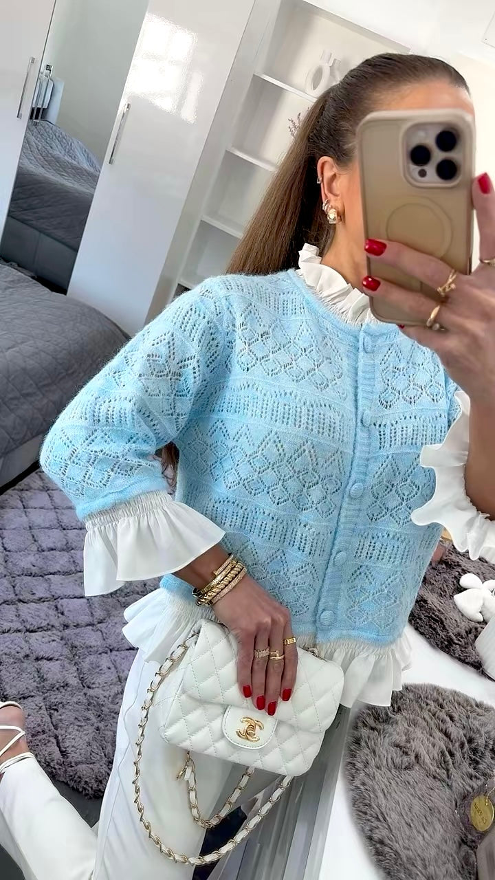 ROMANTIC RUFFLE KNIT JACKE