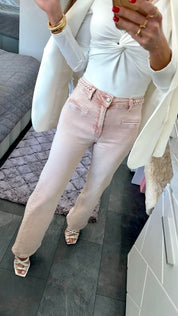 BLUSH PINK Straight Leg Jeans