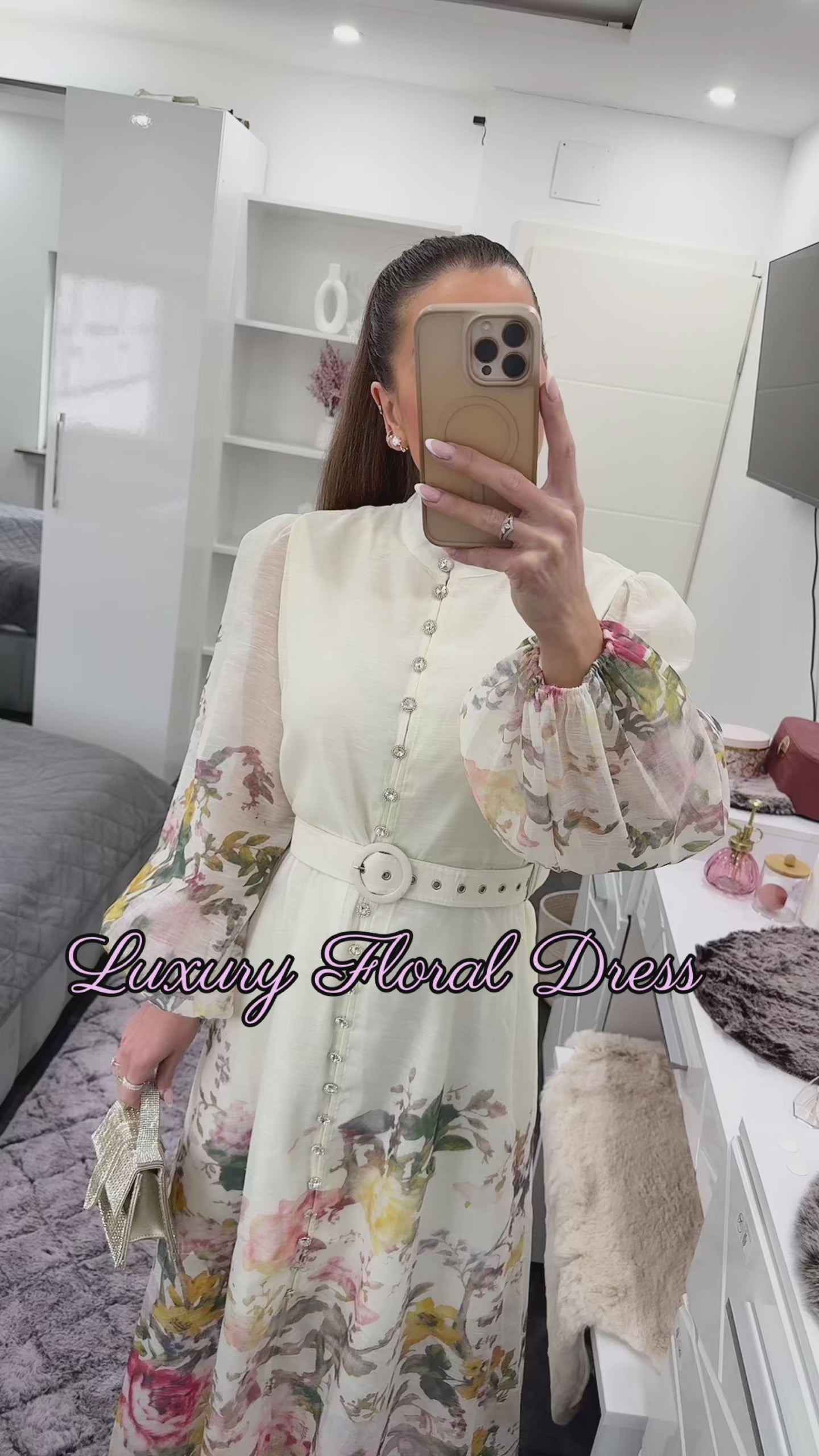 LUXURY FLORAL MIDIDRESS