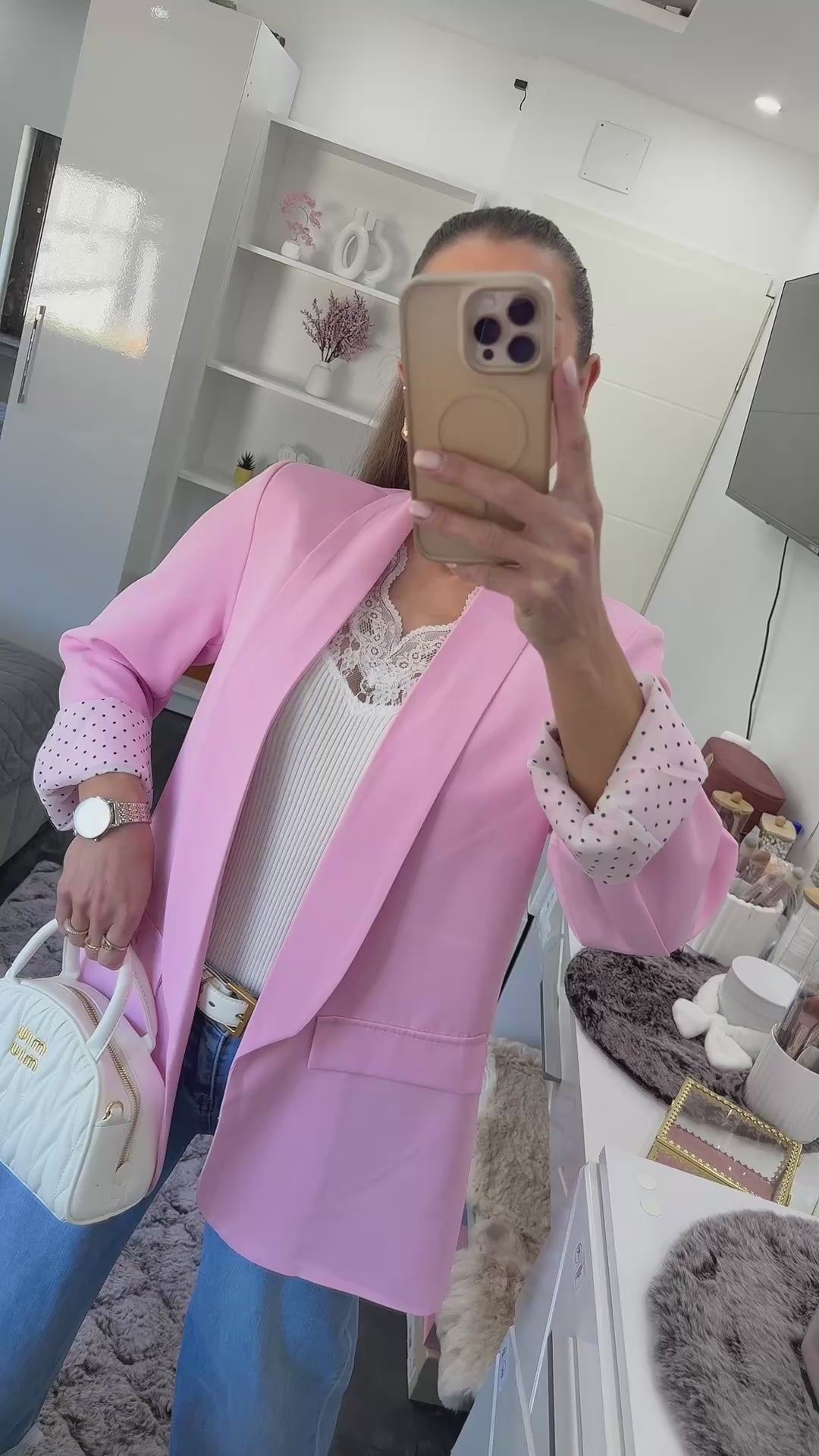 CANDY PINK LONG BLAZER
